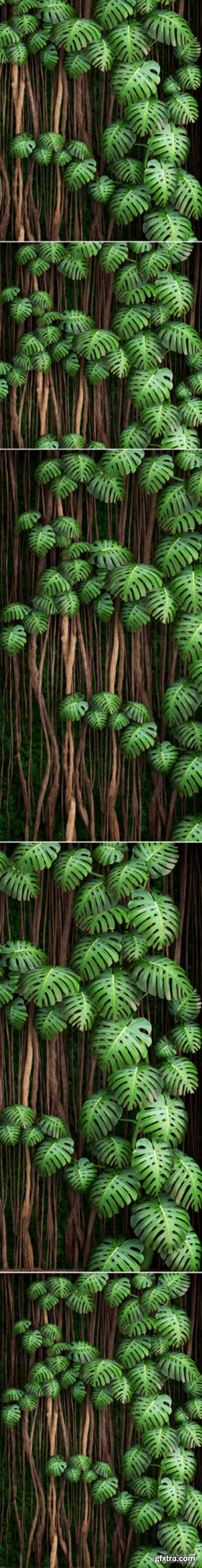 Vertical garden 9. Monstera, phytowall, phytomodule, eco design, vertical garden, decorative