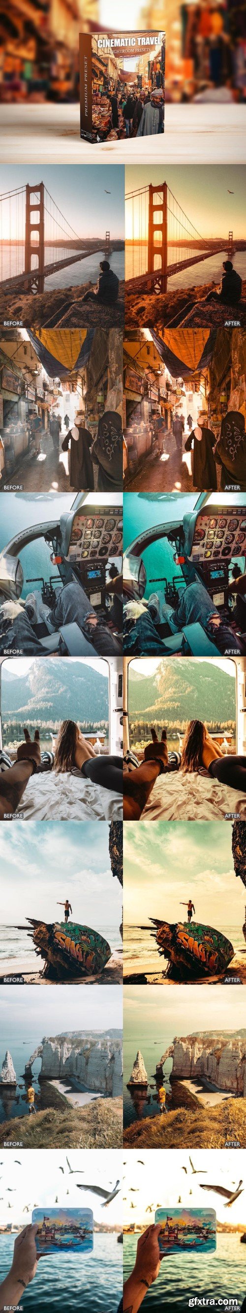 Orange & Teal Cinematic Travel Lightroom Presets