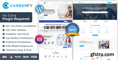 Themeforest - Careerfy - Job Board WordPress Theme 21137053 v9.3.3 - Nulled