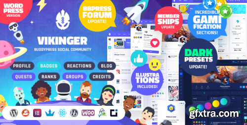 Themeforest - Vikinger - BuddyPress and GamiPress Social Community 28612259 v1.9.9.4.5 - Nulled