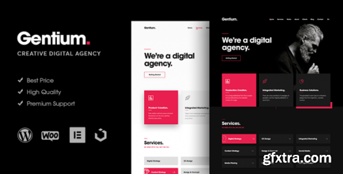 Themeforest - Gentium – A Creative Digital Agency WordPress Theme 23271327 v1.2.3 - Nulled