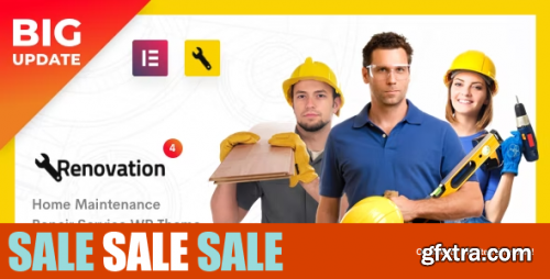 Themeforest - Renovation - Repair Service, Home Maintenance Elementor WP Theme 11444549 v4.3.8 - Nulled