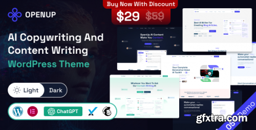 Themeforest - Openup - AI Content Writer &amp;  AI Application WordPress Theme 46151573 v1.0.1 - Nulled