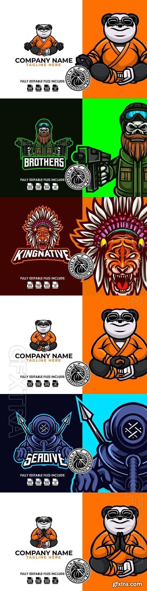 Logo mascot vector design template vol 16