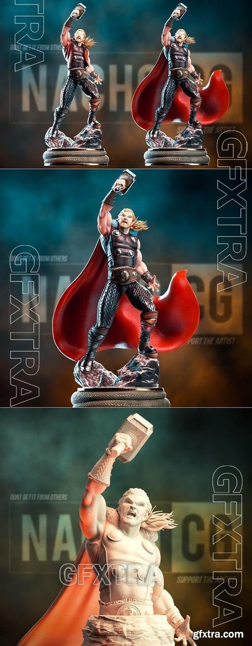 Fan Art Thor Statue and Bust &ndash; 3D Print Model