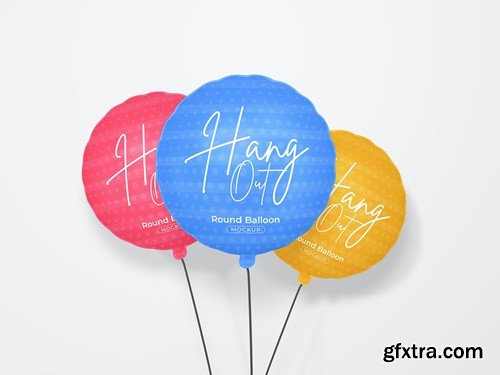 Round Foil Helium Balloon Psd Mockups Set RJT8X7P