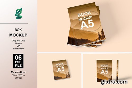 Cover Book A5 Mockup 3RBHJKL