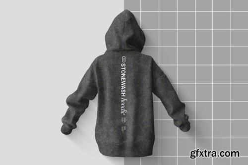 Stonewash Oversized Hoodie Mockup 9Q6URSD