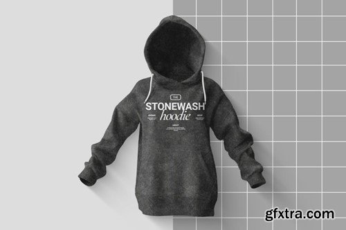 Stonewash Oversized Hoodie Mockup 9Q6URSD