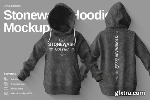 Stonewash Oversized Hoodie Mockup 9Q6URSD