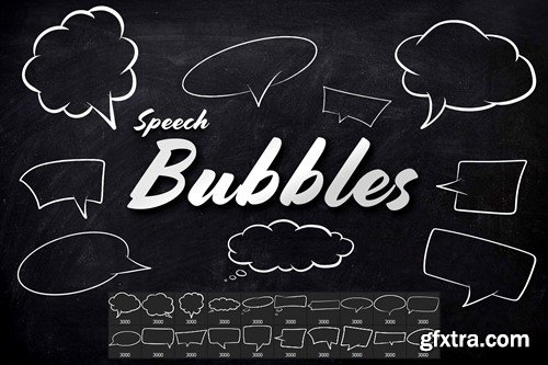20 Speech Bubbles Photoshop Brushes QZDVUT9