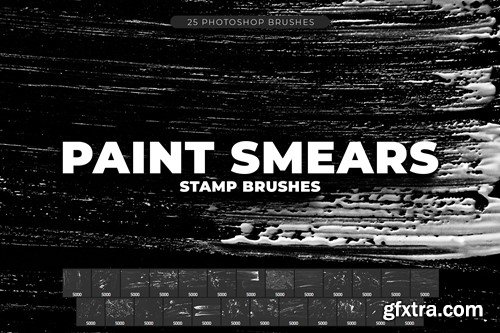 25 Paint Smears Photoshop Brushes GHR4PMN