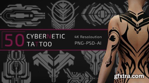 Artstation - 50 CYBERNETIC TATTOO