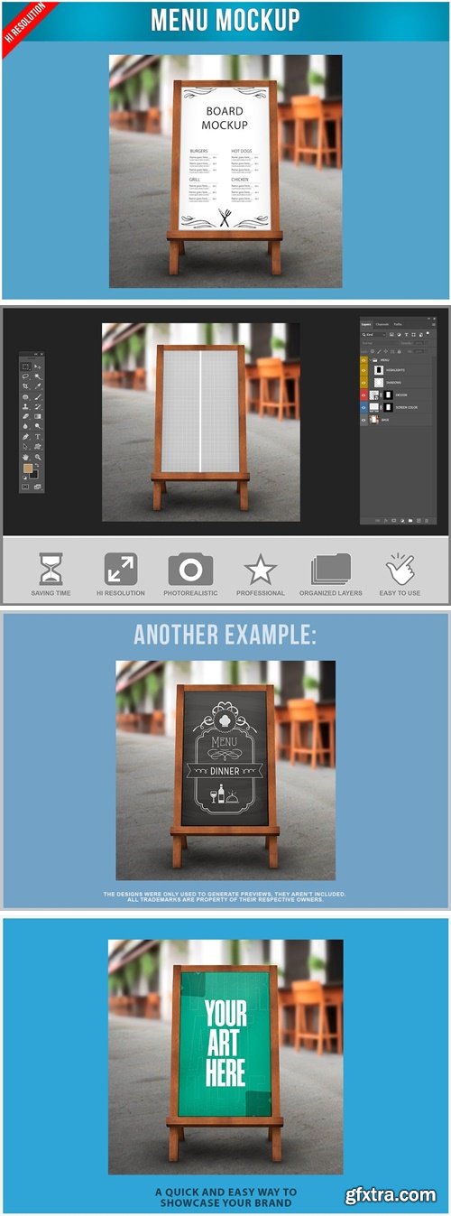 Restaurant Menu Board Mockup 69VJQVH