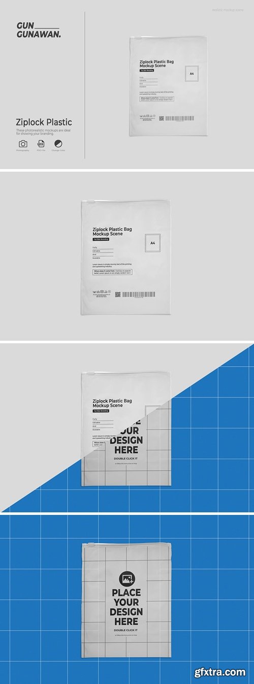 Ziplock Plastic Bag Mockup XP3B7UA