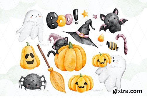 Watercolor Halloween Clipart MTZNTC7