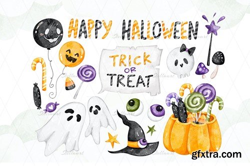 Watercolor Halloween Clipart MTZNTC7