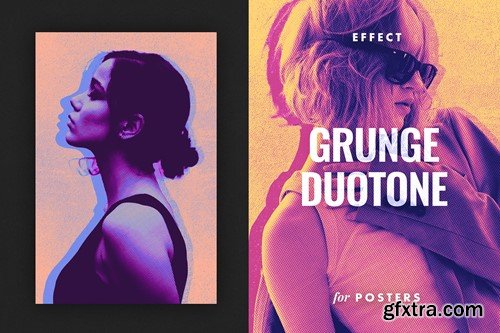 Grunge Duotone Poster Photo Effect 9MFDG28