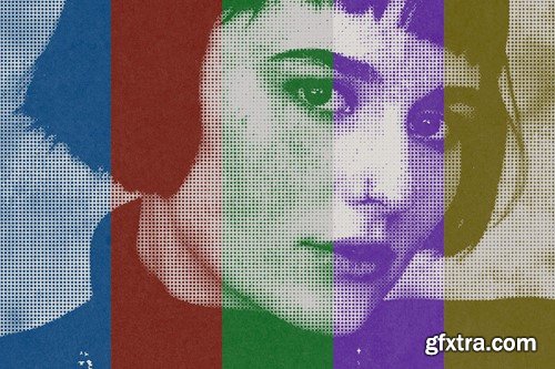 Pop Art Halftone Photo Effect C5VQ442