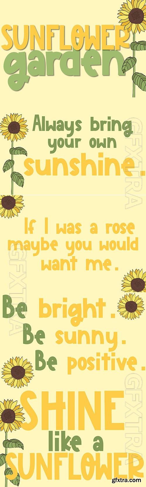 Sunflower Garden - A Cute Font