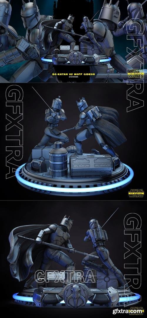 Bo Katan and Moff Gideon Diorama Base - Star Wars &ndash; 3D Print Model