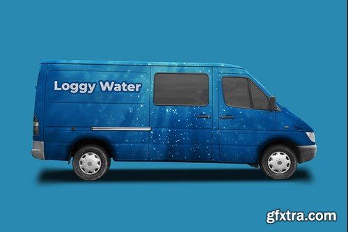 Car Van Blue Mockup VBQATR9