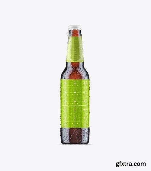 Beer Bottle with Fresh Drops Mockup BNVK3PF