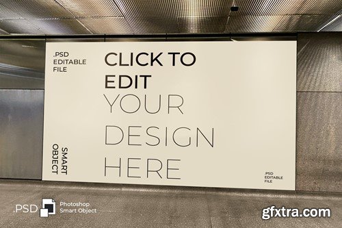 Indoor Advertising Billboard Mockup W4LGLZW