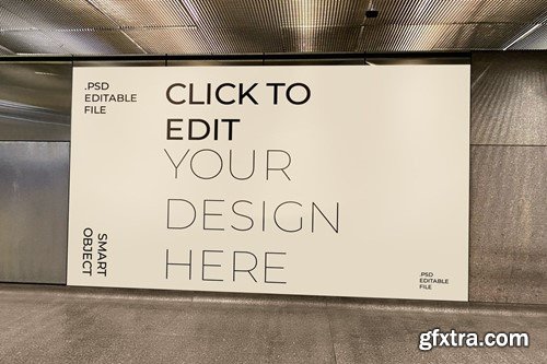 Indoor Advertising Billboard Mockup W4LGLZW