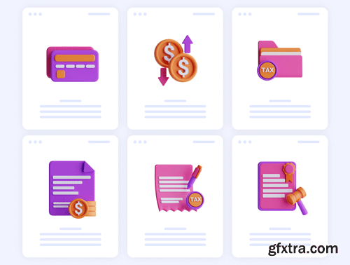 3D Taxes Icon Set Ui8.net