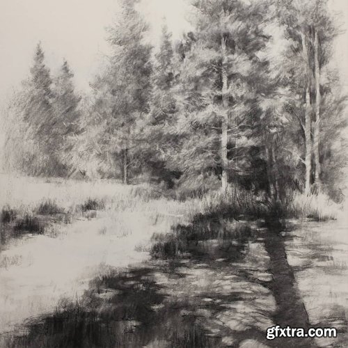 Watts Atelier - Landscape drawing in charcoal with Ben Young