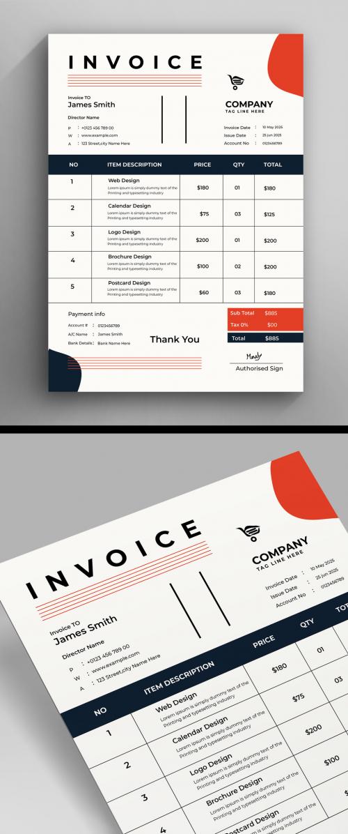 Business Invoice Design Template 580233225