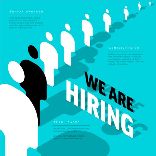 We are hiring minimalistic flyer template - blue black white version 571229233