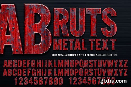 Rust Metal Text Alphabet MLW2FB4