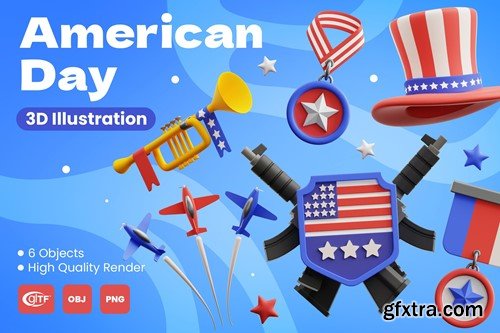 American Day 3D Illustration A3NEE75