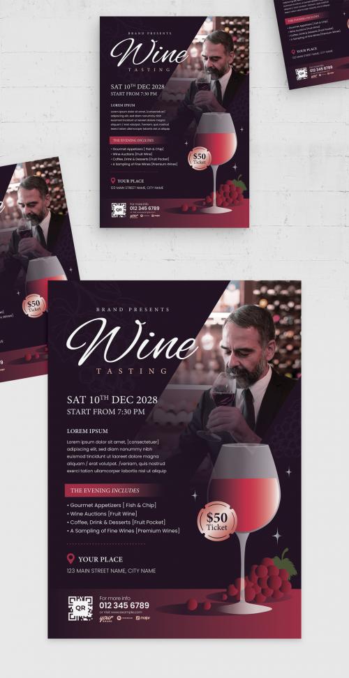 Wine Tasting Flyer Template 594233646