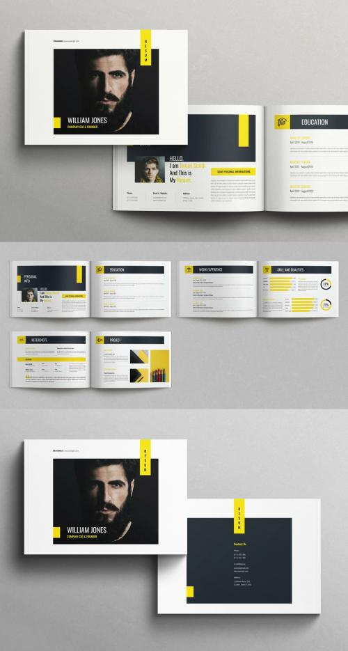 Resume Booklet Template Landscape 572248914