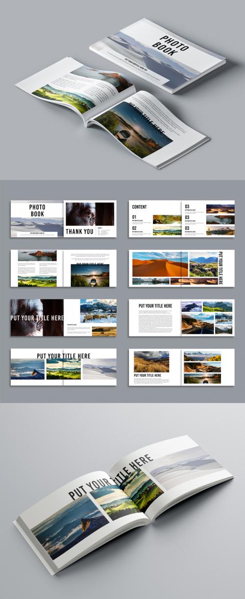 Photo Book Layout with Landscape 576680631