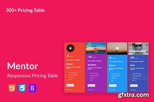 Mentor - Responsive Pricing Table 5PX4826