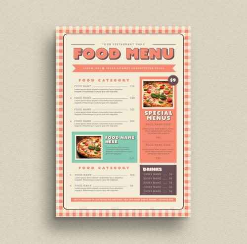 Food Menu Layout with Gingham Elements 277764399