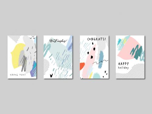 Colorful Abstract Illustrative Poster Set 282515621