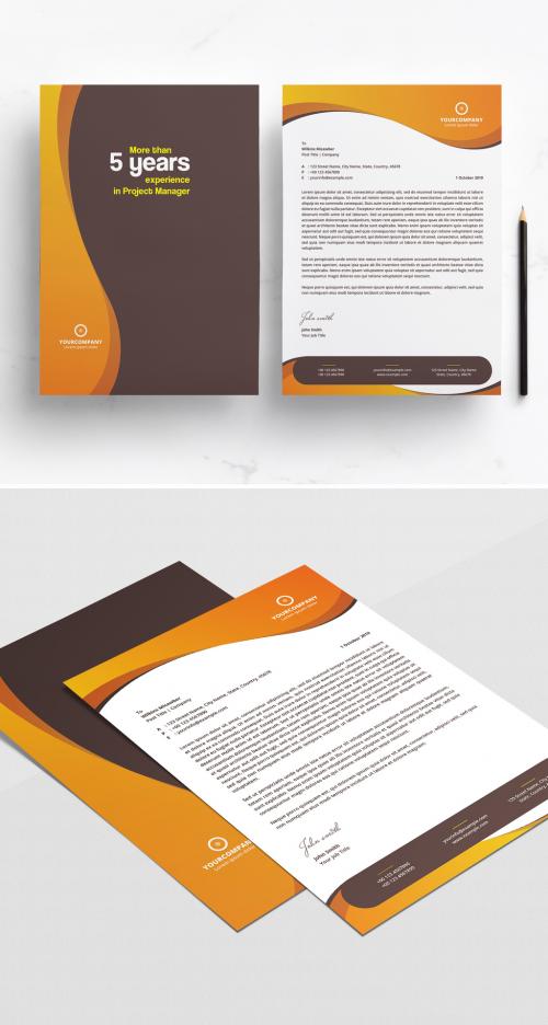 Letterhead Layout with Orange Gradients 282939025