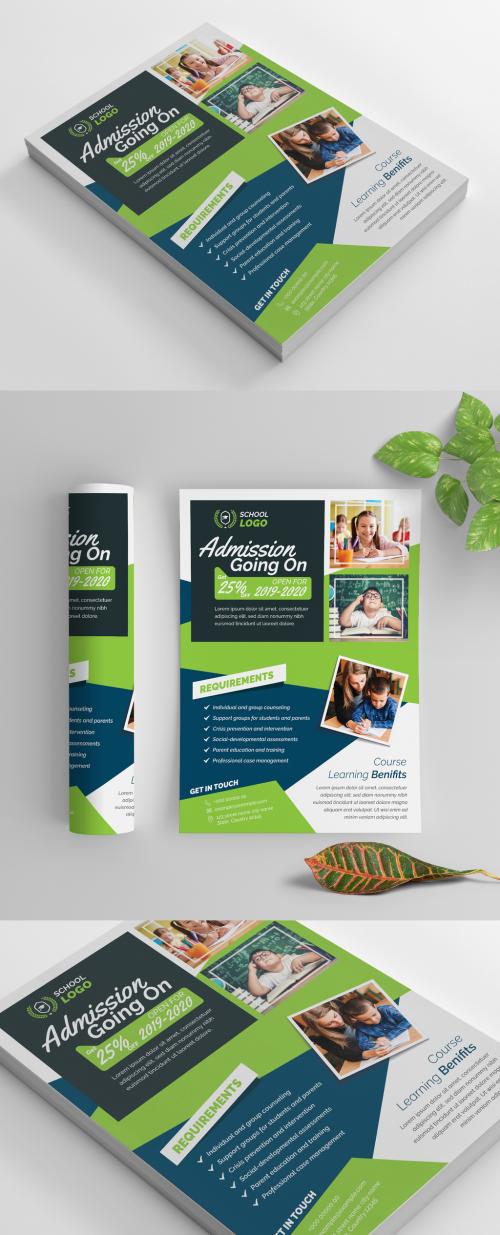 School Flyer Layout with Blue and Green Accents 269583871