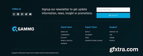 Gammo - Esports Team & Gaming Elementor Pro Template Kit BRB2DVC