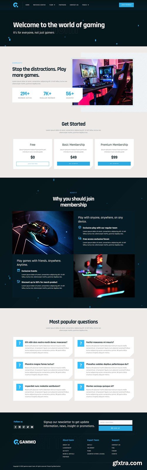 Gammo - Esports Team & Gaming Elementor Pro Template Kit BRB2DVC