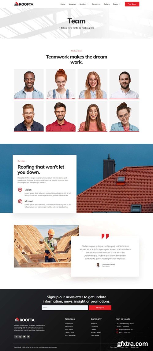 Roofta - Roofing Services Elementor Template Kit SH2NER3