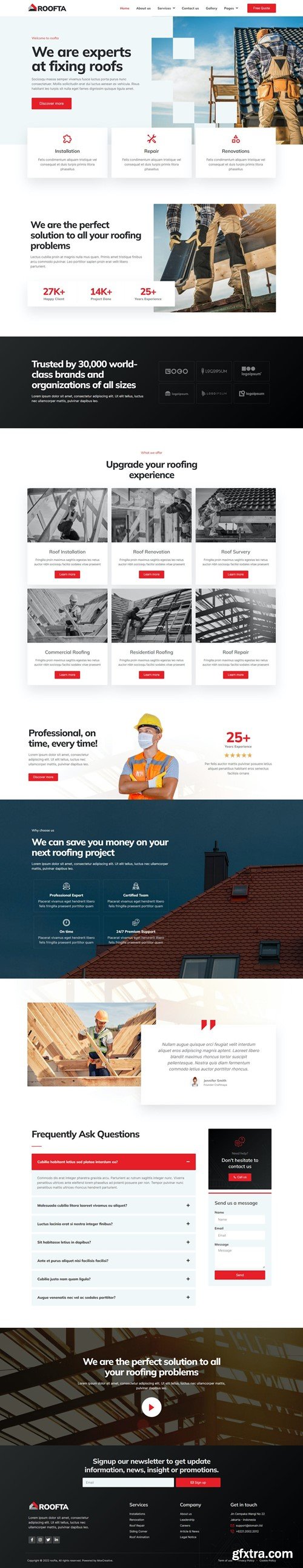 Roofta - Roofing Services Elementor Template Kit SH2NER3