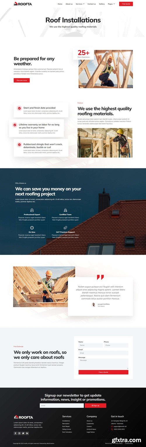 Roofta - Roofing Services Elementor Template Kit SH2NER3