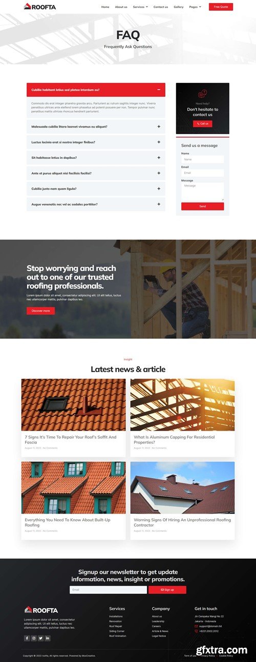 Roofta - Roofing Services Elementor Template Kit SH2NER3