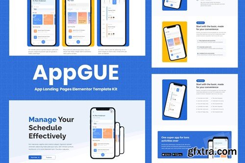 AppGUE - Mobile App Showcase Elementor Pro Template Kit FQ9SHW4